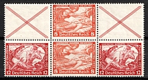 1933 Third Reich, Germany, Wagner, Se-tenant, Zusammendrucke, Block (Mi. W 52, W 56, CV $310)