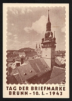 1943 'Stamp Day. Bruenn', Propaganda Postcard, Third Reich Nazi Germany