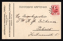 1914 (16 Aug) Allenkull, Ehstlyand province Russian Empire (cur. Tyuri, Estonia), Mute commercial postcard to Revel', Mute postmark cancellation