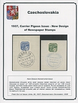 The One Man Collection of Czechoslovakia - Carrier Pigeon and Messenger Issue - EXHIBITION STYLE COLLECTION: 1937-45, over 100 mint and used (40) stamps, 16 blocks (P27-36) of 46 or 50, 6 miniature sheets commemorating Bratislava …