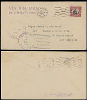 Worldwide Air Post Stamps and Postal History - United States - Zeppelin Flights - 1925 (July 4), Airship (Z.R.1) Shenandoah, Governors' Conference Flight, cover sent from Bay Harbor to Lakehurst, franked by Norse-American 2c …