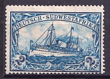 1906-19 2m South West Africa, German Colonies, Kaiser’s Yacht, Germany (Mi. 30 B, CV $60)