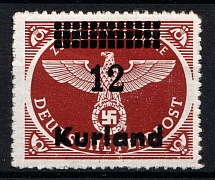 1945 12pf Kurland, German Occupation, Germany (Mi. 4 A y, CV $100)