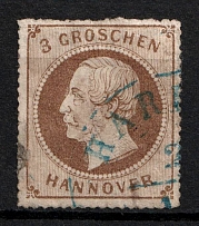 1864 3gr Hannover, German States, Germany (Mi. 25, Canceled, CV $130)