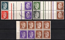 1941 Third Reich, Germany, Gutter Tete-beches, Zusammendrucke, Block (Mi. KZ 37 - KZ 40, H-BL. 118 B, Canceled, CV $60)