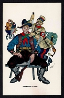'December 7, 1941', United States, WWII Anti-Axis Propaganda, Hitler Tojo Caricatures, Postcard From Esquire Magazin, Mint