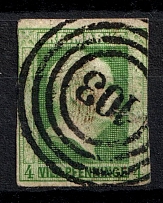 1856 4pf Prussia, German States, Germany (Mi. 5, Canceled, CV $120)