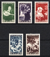 1951 Saar, Germany (Mi. 309 - 313, Full Set, CV $90, MNH)