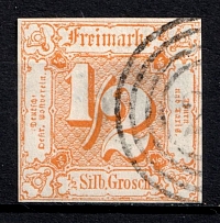 1862 1/2sgr Thurn und Taxis, German States, Germany (Mi. 28, Canceled, CV $40)