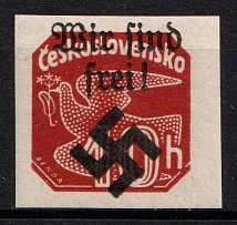 1939 10h Moravia-Ostrava, Bohemia and Moravia, Germany Local Issue (Mi. 36, Type I, Signed, CV $70, MNH)