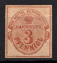 1859 3pf Hannover, German States, Germany (Mi. 13, Sc. 16, Signed, CV $130)