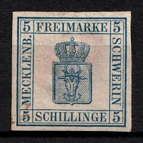 1856 5s Mecklenburg-Schwerin, German States, Germany (Mi. 3, Sc. 3, Signed, CV $360)
