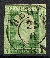 1856 4pf Prussia, Germany (Mi. 5, Canceled, CV $120)