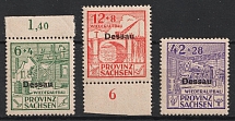 1946 Dessau, Germany Local Post (Mi. I A - III A, Unofficial Issue, Full Set, CV $20)