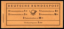1958-60 Compete Booklet with stamps of German Federal Republic, Germany, Excellent Condition (Mi. MH 4 X u, 2 x Mi. 285, 2 x Mi. 179, 2 x Mi. 183, 3 x Mi. 185, 1 x 182, CV $40)