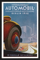 1938 'International Motor Show Berlin 1938', Propaganda Postcard, Third Reich Nazi Germany