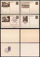 1937-40 Hindenburg, Third Reich, Germany, 4 Postal Cards
