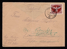 1945 Third Reich, Germany, WWII, Swastika, Cover to Nuremberg franked 'INSELPOST' stamp, Field Post Feldpost (Mi. 10 d, Rare, CV $6,500)