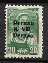 1941 20k Parnu Pernau, German Occupation of Estonia, Germany (Mi. 8 IV, MISSING Date, CV $70)