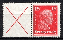 1927 15pf Weimar Republic, Germany (Mi. W 23, Zusammendrucke, CV $200)