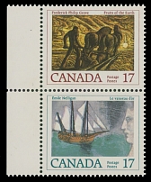 Canada - Modern Errors and Varieties - 1979, Authors, 17c multicolored, left sheet margin vertical se-tenant pair, tagging omitted on both stamps, full OG, NH, VF, Unitrade 817b T1, C.v. CAD$200, Scott #817-18 var…