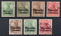 1900-19 German Offices in Morocco, Germany (Mi. 8 I, 22, 34, 36, 46 - 48, Canceled)