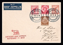 1933 (29 May) Germany, Graf Zeppelin airship airmail cover to Pfastatt, Flight to Rome 1933 'Pfastatt - Rome' (Sieger 207 Aa)