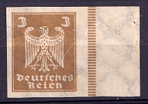 1924 3pf Weimar Republic, Germany (Mi. 355 X a U, IMPERFORATED, Margin, CV $200)