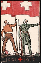 1917 Switzerland, 'In Favor of the Red Cross', World War I National Day Postal Card (Mint)