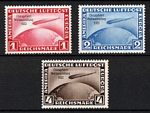 1933 Third Reich, Germany, Airmail (Mi. 496 - 498, Full Set, CV $5,200, MNH)