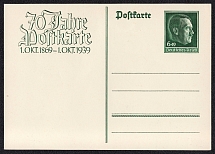 1939 70th Anniversary of Postcard Usage in Austria, Third Reich, Germany, Postal Card