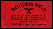 1937-39 Complete Booklet with stamps of Third Reich, Germany, Excellent Condition (Mi. MH 37.1, CV $460)