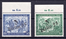 1948 District 3 Berlin Main Post Office, Berlin Emergency Issue, Soviet Russian Zone of Occupation, Germany (Plate Numbers, Margins, MNH)