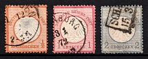 1872 German Empire, Small Breast Plate, Germany (Mi. 3 - 5, Canceled, CV $110)