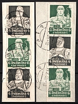 1934 Third Reich, Germany, Se-tenants, Zusammendrucke (Mi. S 220, S 222, Canceled, CV $70)