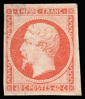 1853 40c France (Mi 15a, CV $3,100)