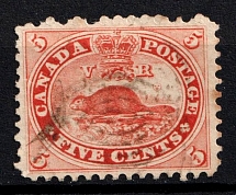 1859 5c British Canada, Canada (SG 31, Canceled, CV $30)