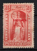 24c Special Printing 'Specimen' on Newspaper and Periodical Stamp 'Statue of Freedom', United States, USA