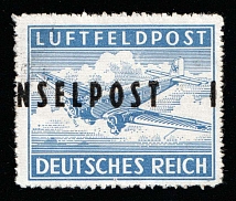1944 Island Rhodes, Reich Military Mail Field Post Feldpost 'INSELPOST', Germany (Mi. 8 B II, SHIFTED Perforation, Signed, CV $200+, MNH)