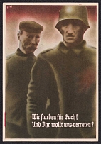 1935 (13 Jan) 'We Died for You! And You Want to Betray Us?', Third Reich, Germany, Postcard from Saarbrucken to Hannover ?