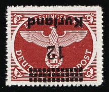 1945 12pf Kurland, German Occupation, Germany (Mi. 4 B K, INVERTED Overprint, Certificate, Signed, CV $210, MNH)