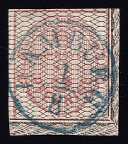 1856-57 3pf Hanover, Germany (Mi. 8 a, Certificate, Hamburg Postmark, CV $460)