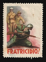 1943-44 'Fratricide!', Third Reich, Germany, German Occupation of Italy, Military Stamp, Italian Social Republic Propaganda