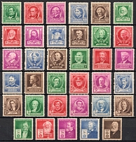 1940 Famous Americanc Issues, United States, USA (Scott 859 - 893, Full Sets, CV $30, MNH/MVLH)