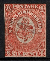 1860 6p Newfoundland, Canada (SG 14, Canceled, CV $1,040)