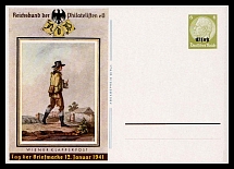 1941 'Stamp Day Alsace', Propaganda Postcard, Third Reich Nazi Germany
