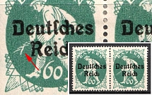 1920-21 60pf Weimar Republic, Germany, Pair (Mi. 126 PF I, 'Sower with Shears', CV $60)