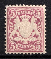 1881 5pf Bavaria, German States, Germany (Mi. 48, Sc. 49, CV $30)