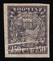 1921 250r RSFSR, Russia (Zag. 10 PP, 'Accordions', Foldovers, Thin Paper)