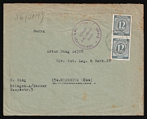 1946 Germany, Civil Internment and Labor Camp, DP Camp, Displaced Persons Camp, Censorship Cover from Edingen to Moosburg (Mi. 920 a)